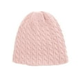 thumbnail image 3 of Dyfzdhu Women Warm Solid Twist Knit Crochet Pile Hat Pullover Cap Pink, 3 of 3