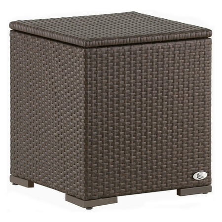 Serta Laguna Outdoor Storage Side Table - Brown Wicker - Walmart.com