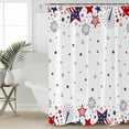thumbnail image 4 of Red White and Blue Stars Shower Curtain Waterproof Red Blue Stars Firework Shower Curtain for Bathroom,Bathtub,Shower, 4th of July America Patriotic Shower Curtain Set with Hooks 72x72 Inch, 4 of 6