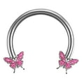 thumbnail image 2 of Pendiente Aro Mariposa Yinane Rosado Retenedor de Cuerpo, 2 of 8