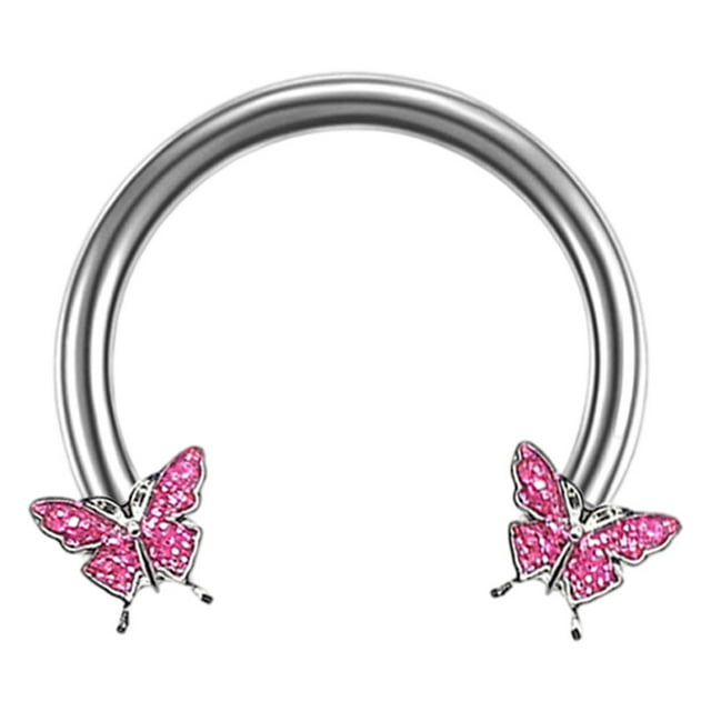 Mariposa Niñas Jinwen ceja Labio Retenedor piercing Joyería rosado Anillos de nariz