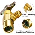 thumbnail image 3 of 2 Pieces Set Includes R134A Refrigerant Opening Valve 8401 Top Style Metal Can Tap and 6015 Refrigerant Tank Vacuum Pump Adapter to R12 Pump Adapter 1/4 Flare Female to 1/2 Male, 3 of 7
