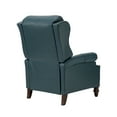 thumbnail image 5 of Genuine Leather Manual Recliner Set of 2, Wingback Push Back Recliner with Solid Wood Legs, Turquoise, 5 of 10