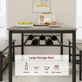 thumbnail image 6 of Dining Table Set for 4, Kitchen Table with Chairs and Bench, 4-Person Dining Room Table Set with Wine Rack, Rectangular Kitchen Table Set for Small Space, Apartment, Home, 6 of 9
