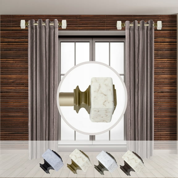 Domovina Sven 1-inch Side Curtain Rod 12-20 Inches (Set of 2)-Color:Light Gold