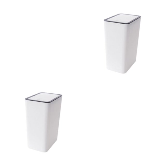 Maytalsory 1/2/3 Rectangular Trash Can - Neat Look Simple And Classic Less Space Bathroom Hide Garbage Bag Kitchen White S 2PCS