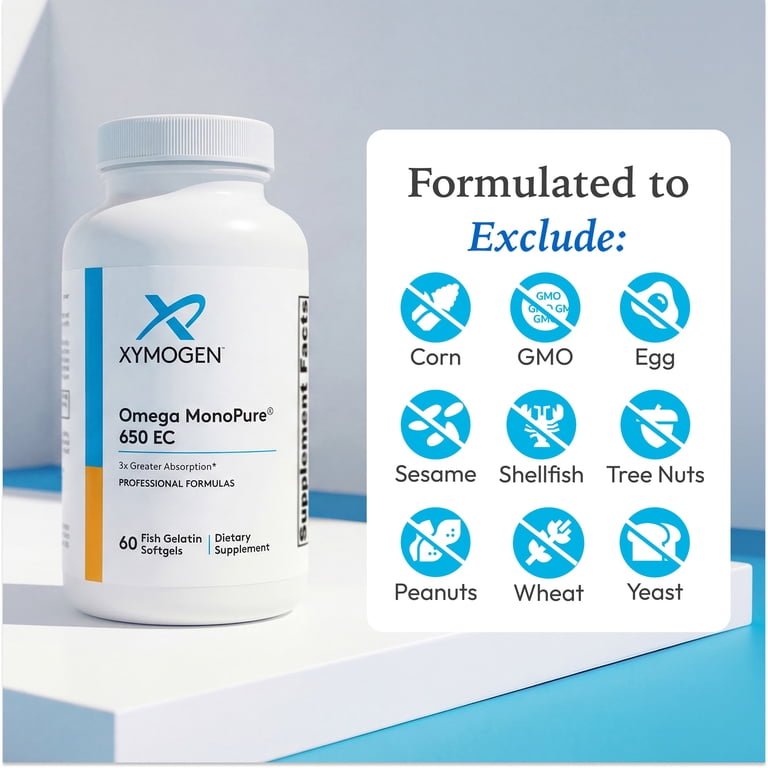 XYMOGEN Omega MonoPure 650 EC Heart and Brain Support DHA and EPA