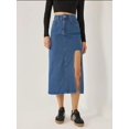 thumbnail image 5 of Denim Midi Skirt with Slit, 5 of 8