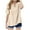 Beige, variant on Diufon Linen Shirts for Girls Summer Short Sleeve Button Down V Neck Dressy Casual Blouses Boho Clothes for Kids