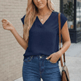 thumbnail image 4 of SOMER Women Dressy Casual Tops V Neck Cap Sleeve Blouses for Work Going Out,2026 Summer Trendy, 4 of 7
