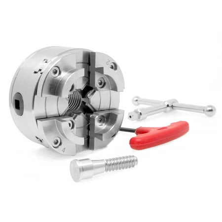 UPC: 0044459990949 | WEN 3.75-Inch 4-Jaw Self-Centering Lathe Chuck Set with 1-Inch x 8TPI Thread  LA4374