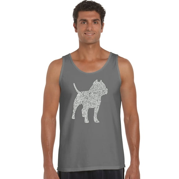 LA Pop Art Men's Word Art Tank Top - Pitbull