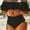 Black, variant on Herrnalise Women's Bikini Sets Colorblock Trim 2 Piece High Waisted Swimsuit Scoop Neck Adjustable Spaghetti Straps Bathing Suit