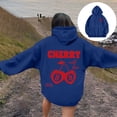 thumbnail image 2 of Wxolcjlv Womens Cherry Print Pullover Hoodies Oversized Drawstring Hooded Sweatshirts Fall Cute Tops, 2 of 7