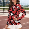 thumbnail image 4 of Uorisanigo Love Heart Women's Golf Top Fashionable Relaxed Long Sleeve Golf Polo Shirts for Women Soft Comfortable Quick Dry Workout Tops with Zipper Size XS, 4 of 7
