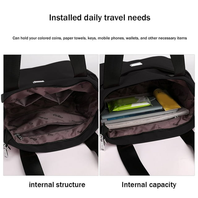 Sac de Déplacement en Nylon Sac de Magasinage Grande Capacité Décontracté Simple pour Fin de Semaine Vacances