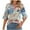 Light Blue 02, variant on DeHolifer Womens Tops Casual V-Neck Shirts Floral Pritned Blouse Ruffle Tunics 3/4 Sleeve Lightweight T-Shirts Green S