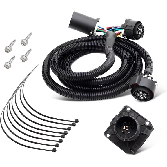 HC3Z-15A416-A Truck Bed 7-Pin Trailer Wiring Harness for 5th Wheel or Gooseneck Trailers Compatible with 2017-2022 Ford Super Duty F250 F350 F450 F550