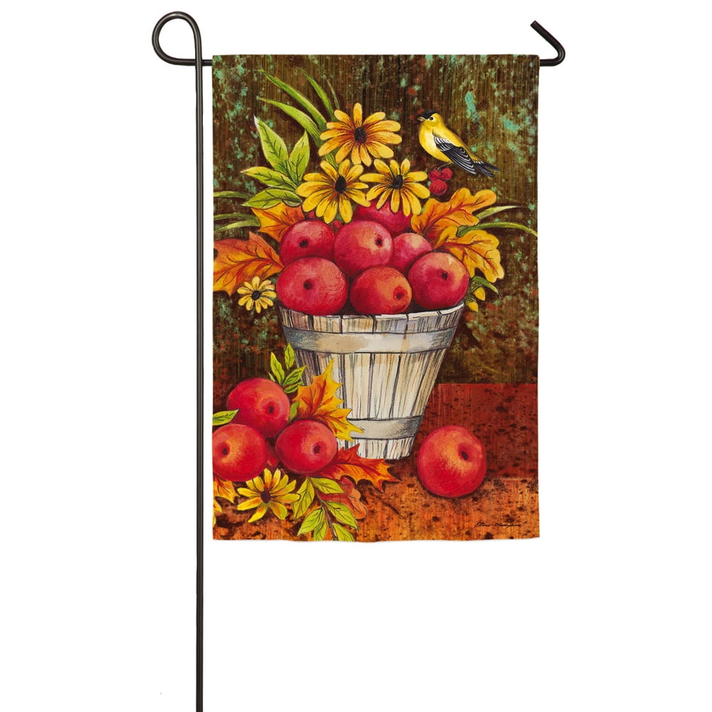 Evergreen Folk Apple Harvest Satin Garden Flag, 12.5 x 18 inches ...
