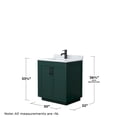 thumbnail image 4 of Wyndham Collection Miranda 30" Wood Single Bathroom Vanity in Black Trim/Green, 4 of 5