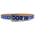 thumbnail image 3 of Jdlsppl Women's Faux Leather Belt PU Halloween Bling Rhinestone Dance Steampunk Punk Metal Buckle Summer Carnival Fashion Blue 36.5inches-41.5inches, 3 of 4