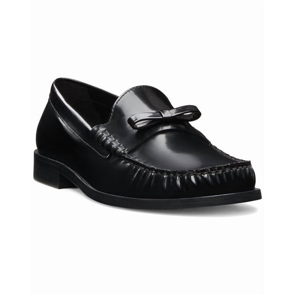 Stuart Weitzman Lottie Bow Patent Loafer, 9, Black
