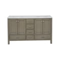 thumbnail image 5 of Horizon 60" Double Bathroom Vanity with Weathered Gray Cabinet and Engineered White Top, 5 of 5