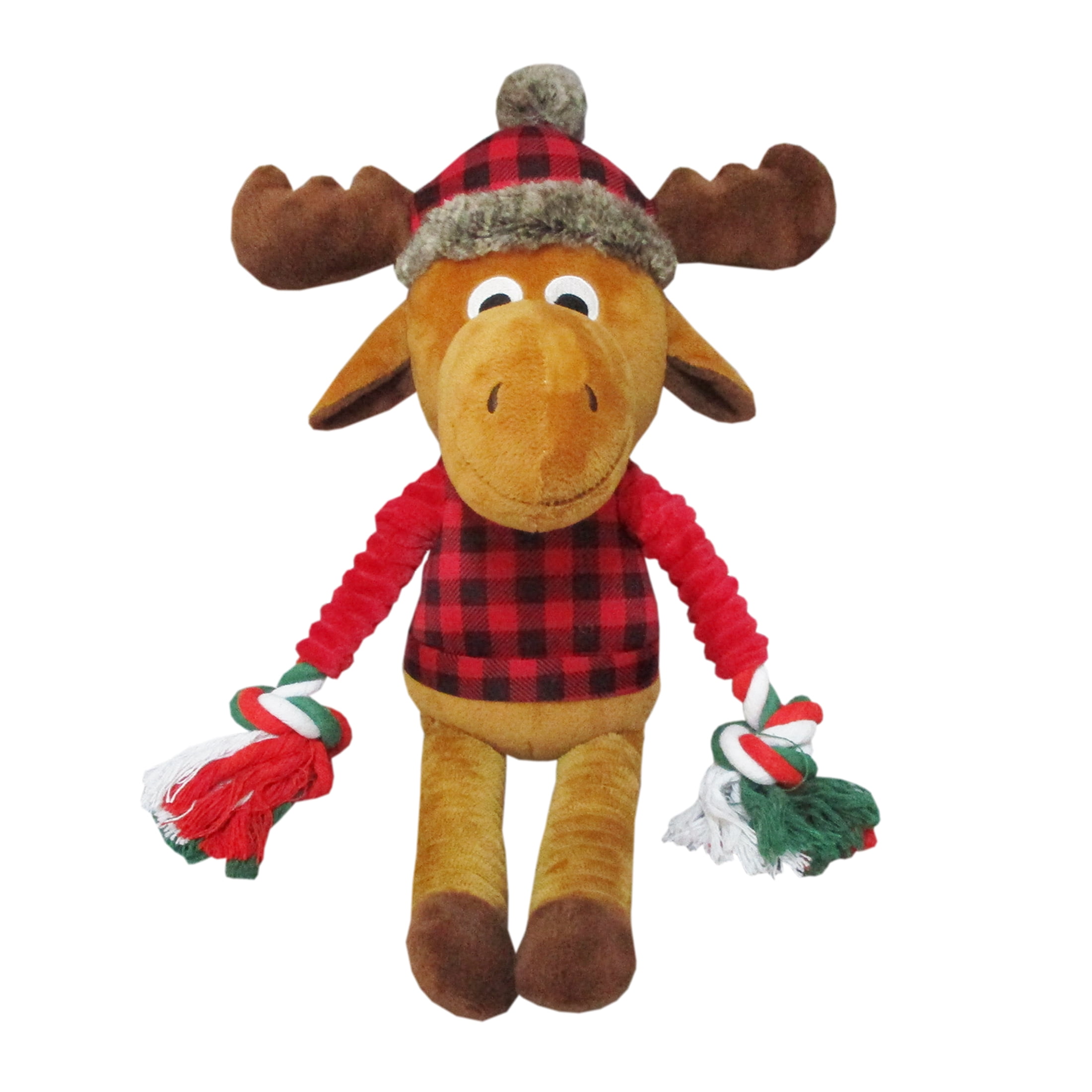 Vibrant Life Dog Toys  Moose Rope Plush, Brown, Medium Pet Toy