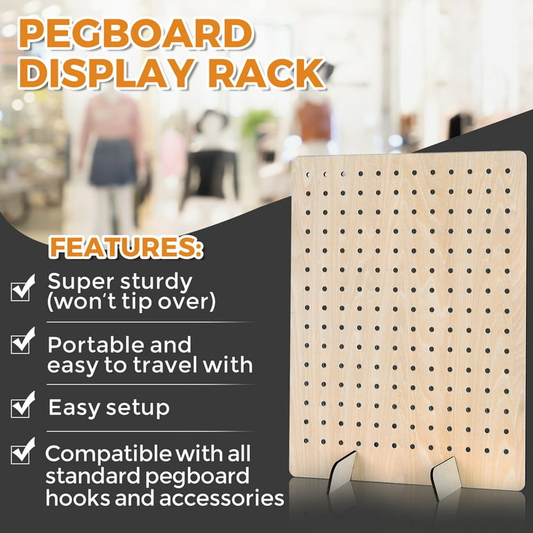  Glolaurge Pegboard Display Stand for Craft Shows, Pegboard Jewelry  Display for Vendors, Tabletop Pegboard Display, 17 x 13, Black （Hooks Not  Included） : Industrial & Scientific