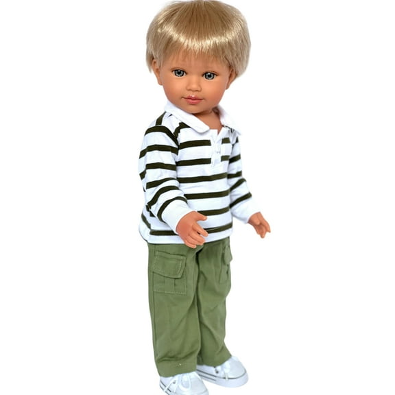 18 Inch Doll Clothes- Army Green Striped Shirt and Green Pants Fits 18 Inch Kennedy and Friends Dolls and All Other 18 Inch Dolls