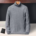 thumbnail image 3 of Nouveaux Chandails à Col Roulé pour Hommes Automne Tricoté Rayé Mode Urbaine Chaud à Manches Longues Pull-Over Couleur Unie Style Basique Décontracté, 3 of 5