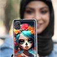 thumbnail image 5 of MUNDAZE Samsung Galaxy A21 Shockproof Clear Hybrid Protective Phone Case Halloween Spooky Colorful Day of the Dead Skull Girl Cover, 5 of 5