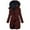 Wine, variant on Long Puffer Jacket Womens - Thick Linend Winter Coats for Women Waterproof Warm Sherpa Parka Jackets