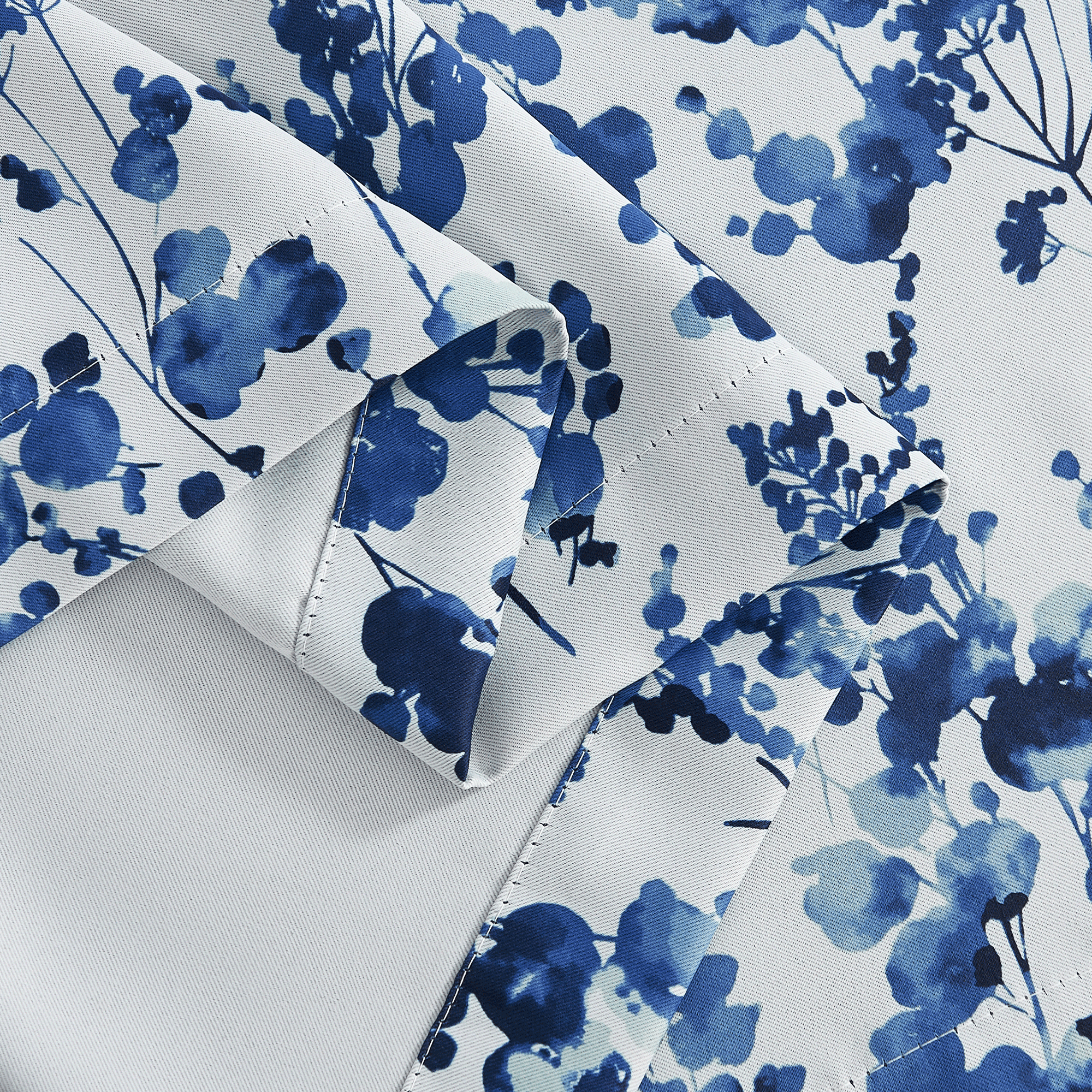 NICETOWN Blackout Curtains 84 inches Long, Watercolor Dots pattern Light Blocking Curtains Thermal Insulated Energy Efficient Grommet Drapes for Farmhouse, Blue, 2 Panels