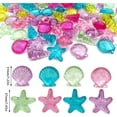 thumbnail image 4 of 92pcs/Set 4 Styles Acrylic Seashells Conch Starfish Assorted Color for Table Scatters Beach Theme Sea Shells Party Decoration Crafts, 4 of 6