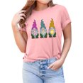 thumbnail image 2 of Pompotops T-shirt Imprimé Nain Col Rond de Pâques pour Femmes Manches Courtes Blouse Décontractée Ample, 2 of 6
