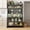 Black, variant on Wohh Kitchen Pantry Cabinet with Wheels, 65.2" Tall Storage Cabinet with Double Doors and Shelves, Metal & PC Microwave Stand Organizer, Freestanding Utility Cupboard for Dining Room