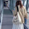 thumbnail image 3 of Bolso de Lona YUBINGJIE bordado gran capacidad verano Blanco roto, 3 of 5