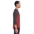 thumbnail image 3 of Threadfast Apparel 302G Unisex Triblend 3/4-Sleeve Raglan, 3 of 3