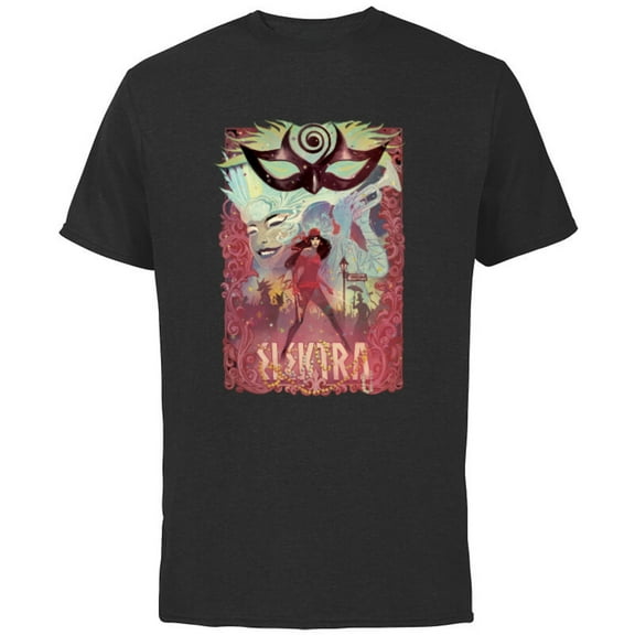 Marvel Elektra New Orleans Mardi Gras - Short Sleeve Cotton T-Shirt for Adults - Customized-Black