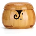 thumbnail image 3 of 6 Inch Yarn Storage Bowl, Circular Yarn Bowl, Decorative Manual Crafted Wooden for Knitting for Crochet, 3 of 5