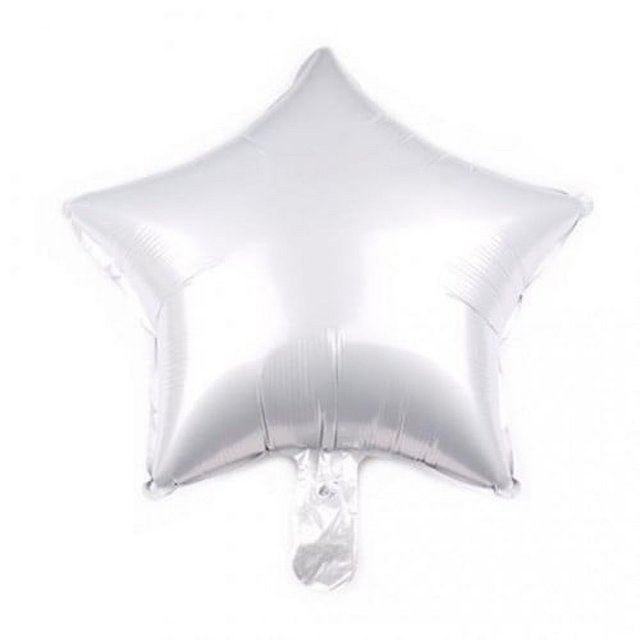 Realmax - Globo de Aluminio Diseño Estrella - Pack de 10 (Blanco)