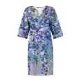thumbnail image 5 of Robes pour Femmes 2024 Été Ample Décontracté Coton Lin Manches Courtes Col Rond Robe Manches Courtes Col Rond Robe 50 % de Réduction!, 5 of 5