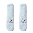 thumbnail image 2 of Lovskoo Women's Cute Slipper Fuzzy Socks Fluffy Cozy Warm Winter Soft Thick Comfy Fleece Non Slip Home Socks Light Blue, 2 of 4