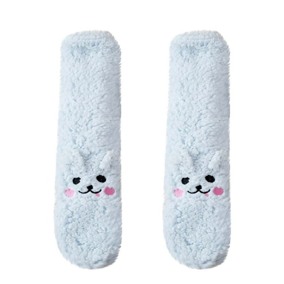 Women Socks Athletic New Women's Thick Warm Wool Socks Floor Sleep Socks Mid-Tube Socks Style B-4 Light Blue One Size