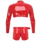 thumbnail image 4 of Conjunto de lencería de charol brillante para hombre, Top corto con cremallera frontal, Boxer en la entrepierna con cremallera, pantalones cortos con cinturón, ropa Sexy para discoteca Rave, 4 of 5