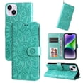 thumbnail image 2 of Funda tipo cartera GANGXUN para iPhone 15 Plus , diseño girasol, cuero PU, soporte, cierre magnético, tarjetero, 2 of 5