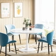 thumbnail image 6 of Cvortll Round Dining Table, 42 inch Tulip Table Pedestal Dining Table, Round Pedestal Table for Mid-Century End Table Coffee Office Living Room Table, White, 6 of 15