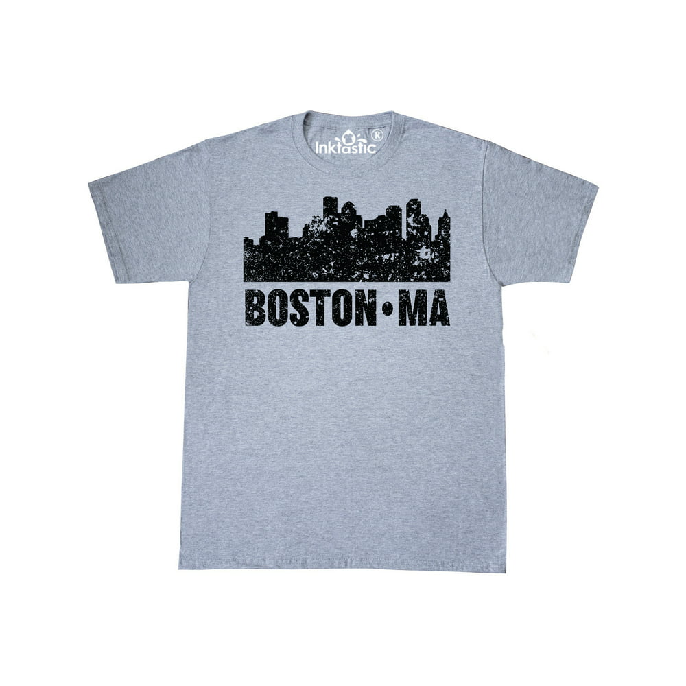 INKtastic - Boston Massachusetts City Skyline with Grunge T-Shirt ...