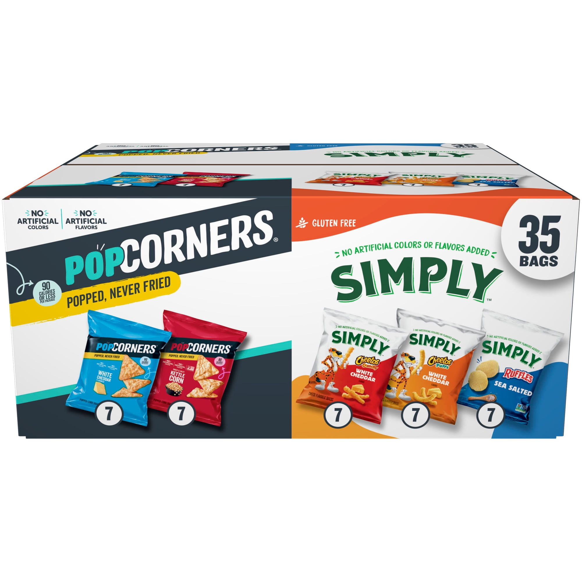Simply and PopCorners 5 Flavor Snacks Variety Pack, 35 Count